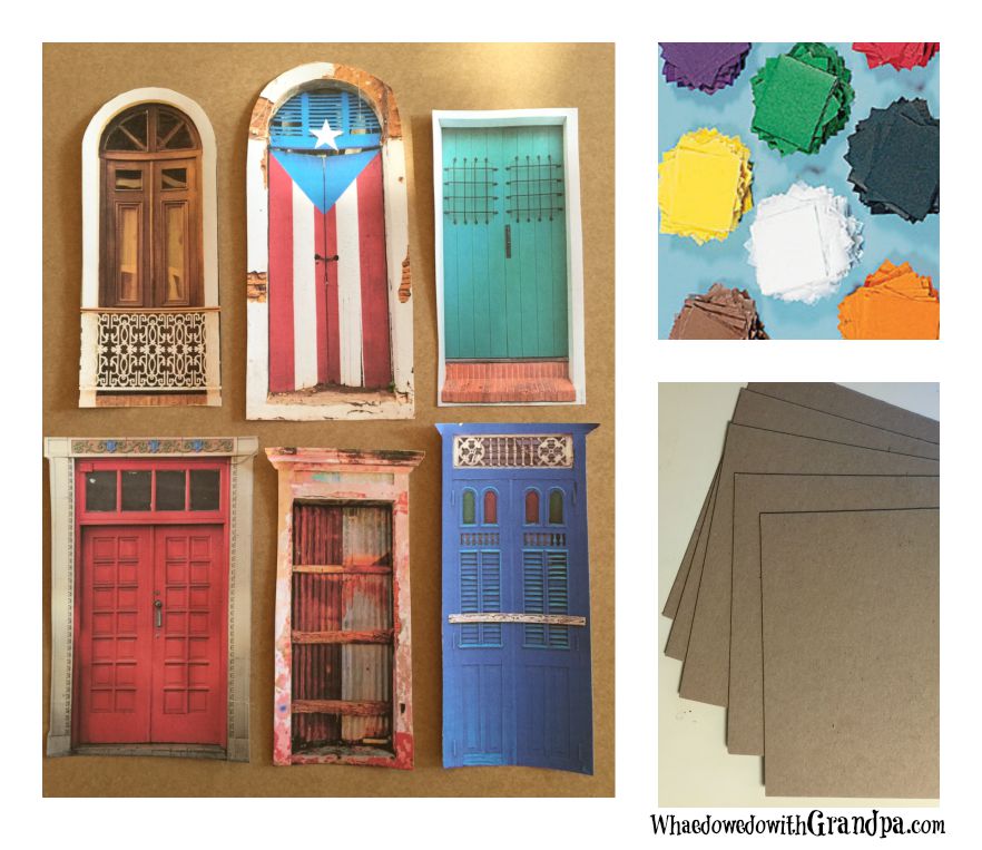 supplies for TIssue Paper Background Door Project