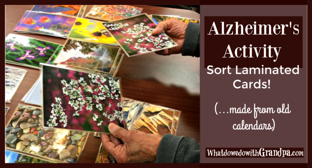 Sorting Laminated Cards: Alzheimer’s Activity